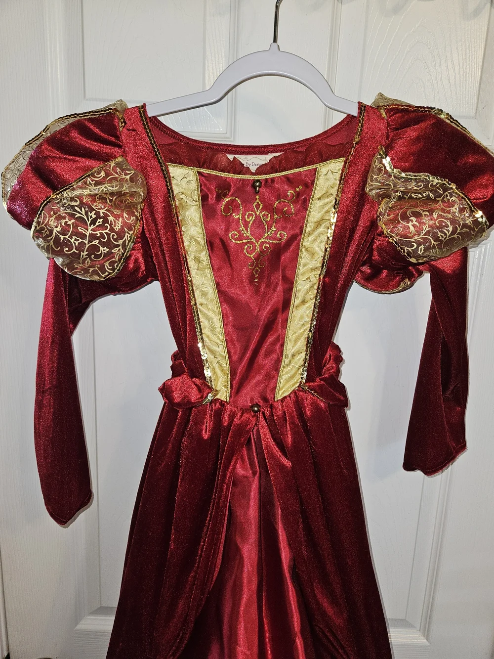 Girls Red and Gold Regal Princess Costume Dress - Halloween
